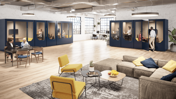 Phone Booths being used to improving the office